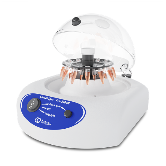 Biosan FVL-2400N compact centrifuge-vortex with fixed speed operation and interchangeable rotors for microbiology and biotechnology labs