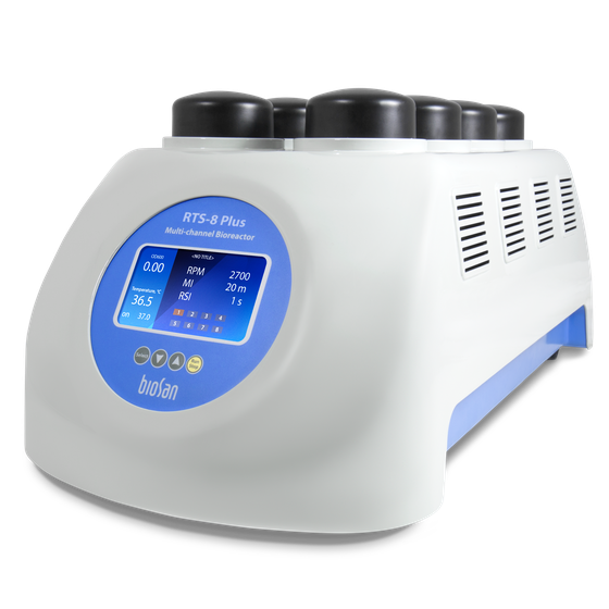 RTS-8 Plus, Biorreactor multicanal con medición no invasiva de concentración de las células pH y O2 en el modo de tiempo real