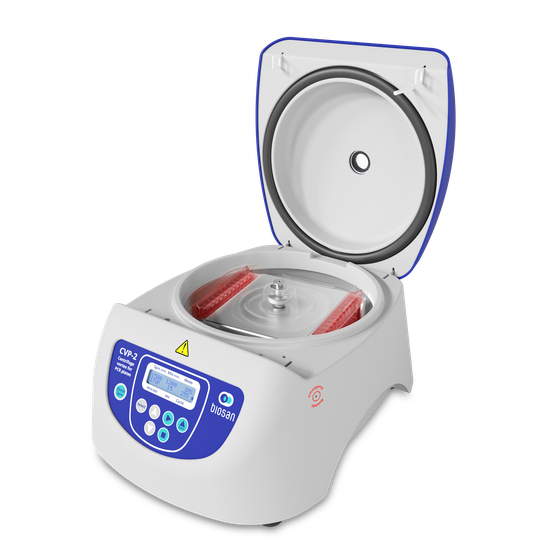 Biosan CVP-2 centrifuge-vortex for combined mixing and centrifugation of two PCR plates with open lid