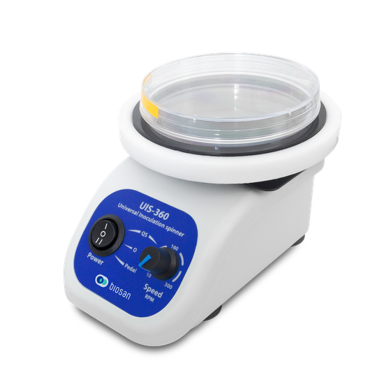 Biosan UIS-360 Universal Inoculation Spinner for uniform spreading of microbial samples on agar plates and Petri dishes image with compact platform P-90