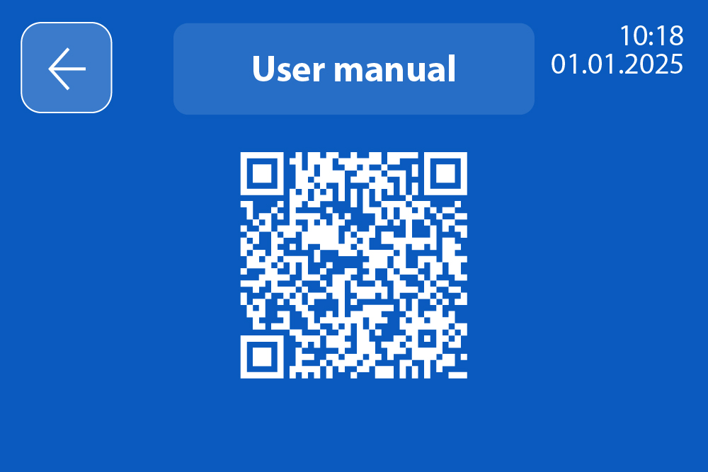 QR code allowing instant access to User manuals